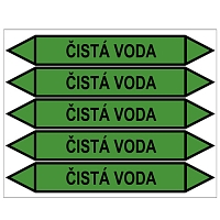 Značení potrubí, čistá voda 350 × 52 mm, polyvinylchlorid, polyester